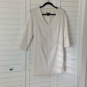 MANGO White Wool Blend Shift Lined Dress Size 4